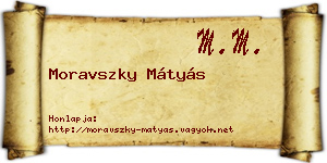 Moravszky Mátyás névjegykártya